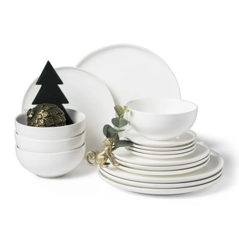Xenos Serviessets-Serviesset - 16 delig - rond - wit - 4 persoons