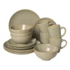 Xenos Serviessets-Serviesset - beige - 16-delig - 4 persoons - reactive glaze