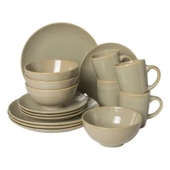 Xenos Serviessets-Serviesset - beige - 16-delig - 4 persoons - reactive glaze