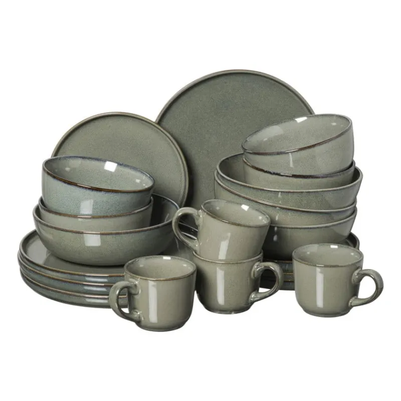 Xenos Serviessets|Kerstservies-Serviesset 20-delig - groen - 4 persoons