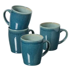 Xenos Serviessets|Kerstservies-Serviesset reactive glaze - blauw - 16-delig