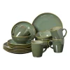 Xenos Serviessets|Kerstservies-Serviesset reactive glaze - groen - 16-delig