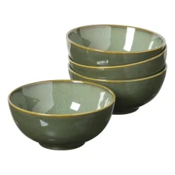 Xenos Serviessets|Kerstservies-Serviesset reactive glaze - groen - 16-delig