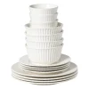Xenos Serviessets|Kerstservies-Serviesset streep - wit - 16-delig