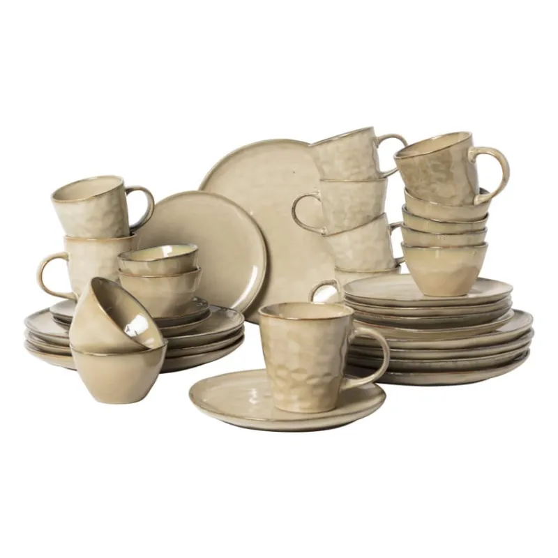 Xenos Serviessets-Serviesset Toscane - beige - 32-delig - 8 persoons