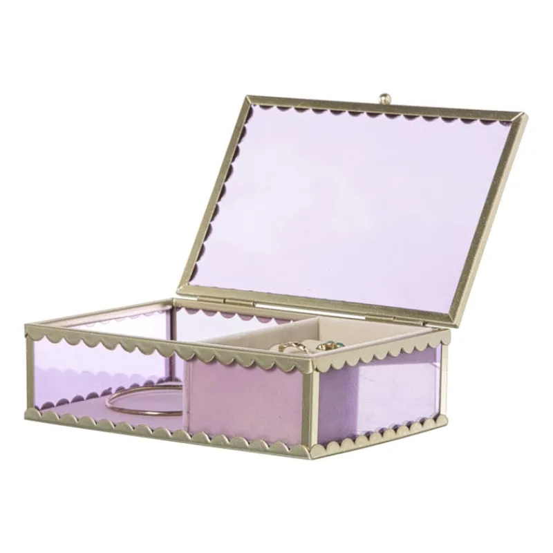 Xenos Sieraden Opbergen-Sieradendoos - paars - 4.7x15x11 cm