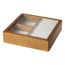 Xenos Sieraden Opbergen-Sieradendoos met teddy - bruin/wit - 3 vakken