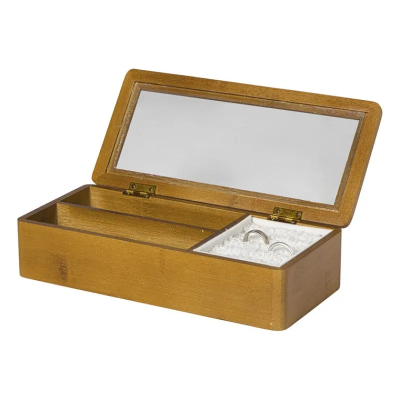 Xenos Sieraden Opbergen-Sieradendoos met teddy - bruin/wit - 3 vakken