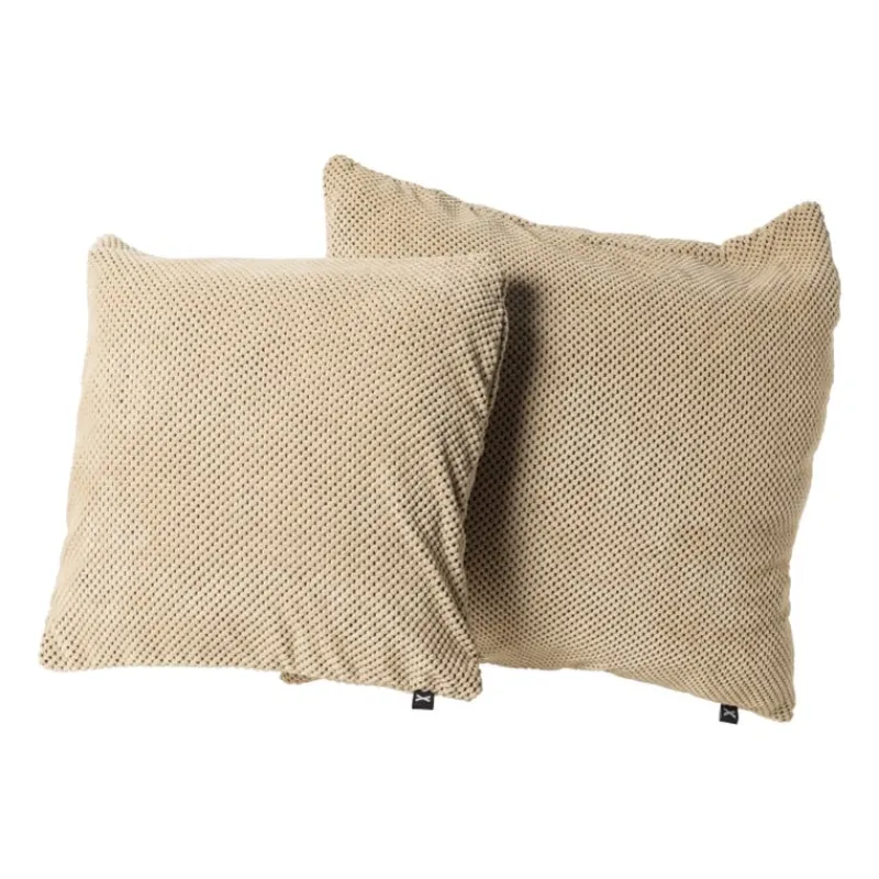 Xenos Kussens-Sierkussen met blokjes - beige - 45x45 cm