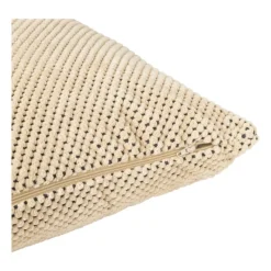 Xenos Kussens-Sierkussen met blokjes - beige - 45x45 cm