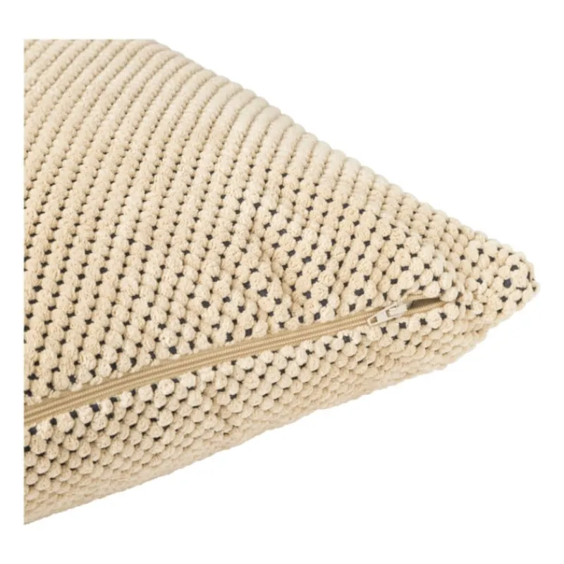 Xenos Kussens-Sierkussen met blokjes - beige - 60x60 cm