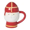 Xenos Mokken-Sinterklaas mok - rood/geel/wit - 300 ml