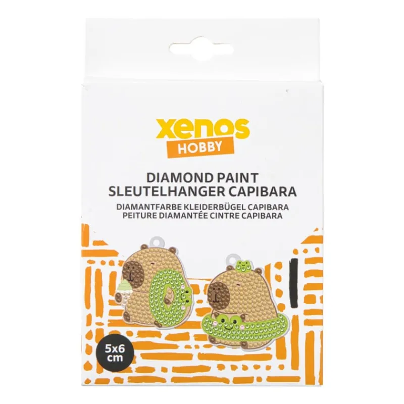 Xenos Diamond Paintings-Sleutelhanger capibara - diamond painting - diverse varianten
