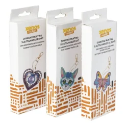 Xenos Diamond Paintings-Sleutelhanger vlinder - diamond paint - 7x7 cm