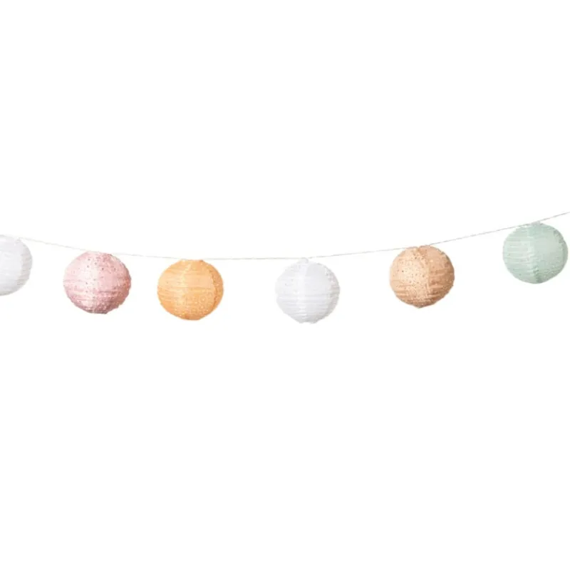 Xenos Solar Verlichting-Slinger met 9 solar barok lampionnen - multikleur - 440 cm