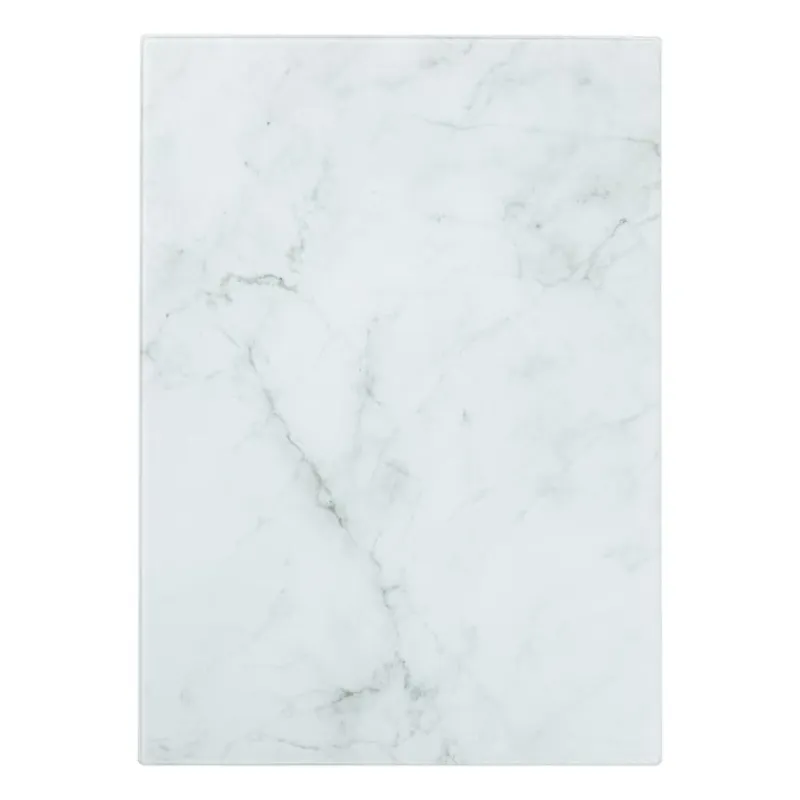 Xenos Snijplanken-Snijplank marmeren look - wit - 30x42x0.04 cm