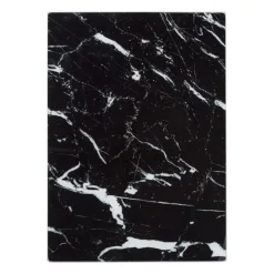 Xenos Snijplanken-Snijplank marmeren look - zwart - 30x42x0.04 cm