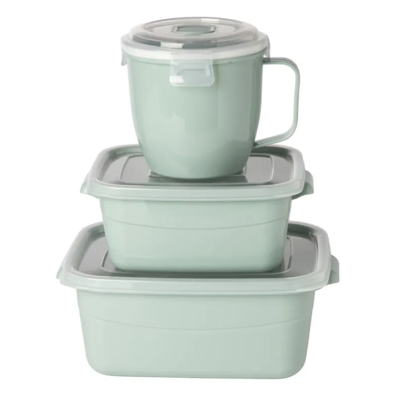 Xenos Bewaardozen|Magnetrondozen-Soepbakje voor magnetron - 620 ml - groen