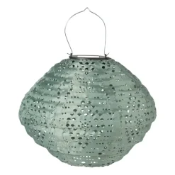 Xenos Lampionnen|Solar Verlichting-Solar barok lampion - groen - ø28x25 cm