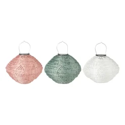 Xenos Lampionnen|Solar Verlichting-Solar barok lampion - groen - ø28x25 cm