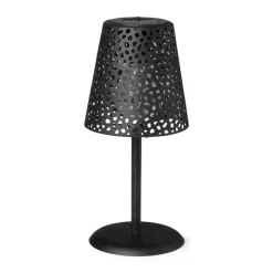 Xenos Solar Verlichting-Solar tuinlamp op voet - zwart - ø13x28 cm