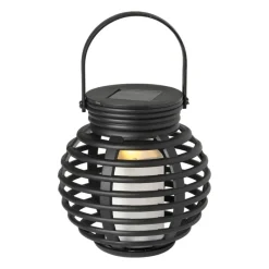 Xenos Lampionnen|Bruiloft-Solar tuinlantaarn - zwart - ⌀10x11 cm