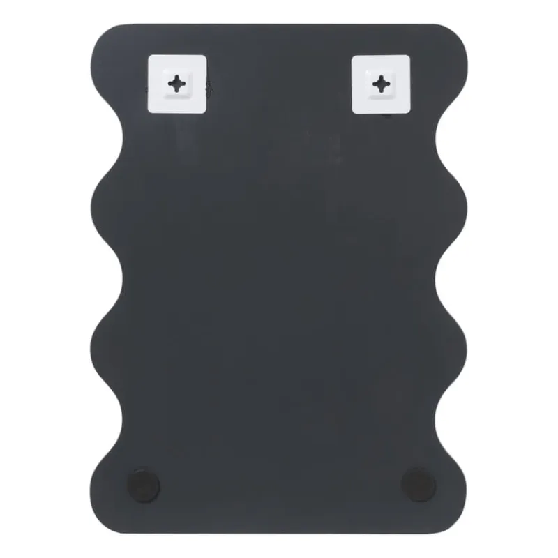 Xenos Wandspiegels-Spiegel organisch met golfrand - zilverkleurig - 50x37 cm