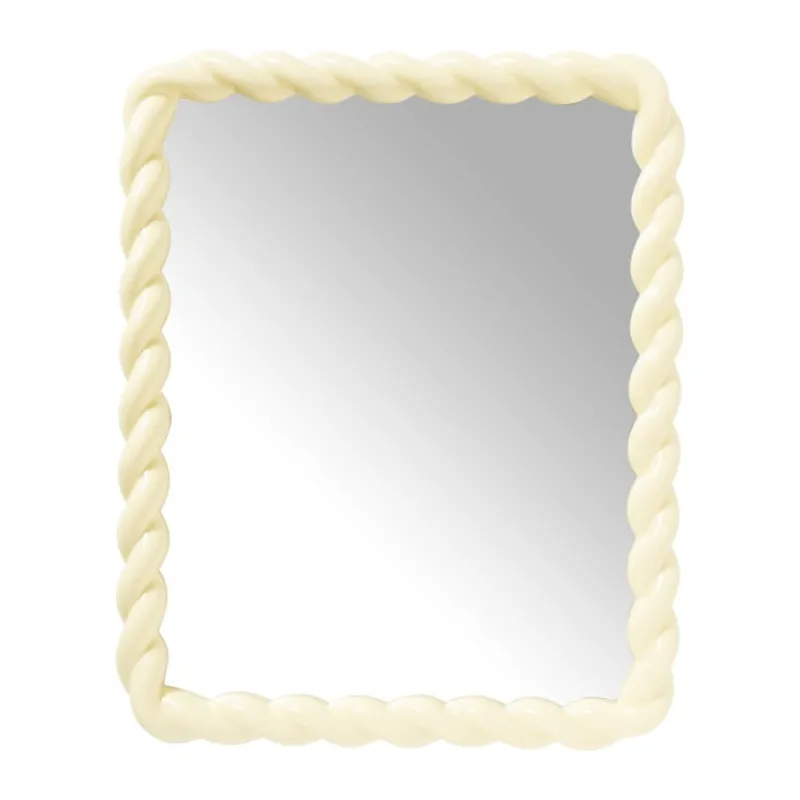 Xenos Wandspiegels-Spiegel twist - geel - 53x43 cm
