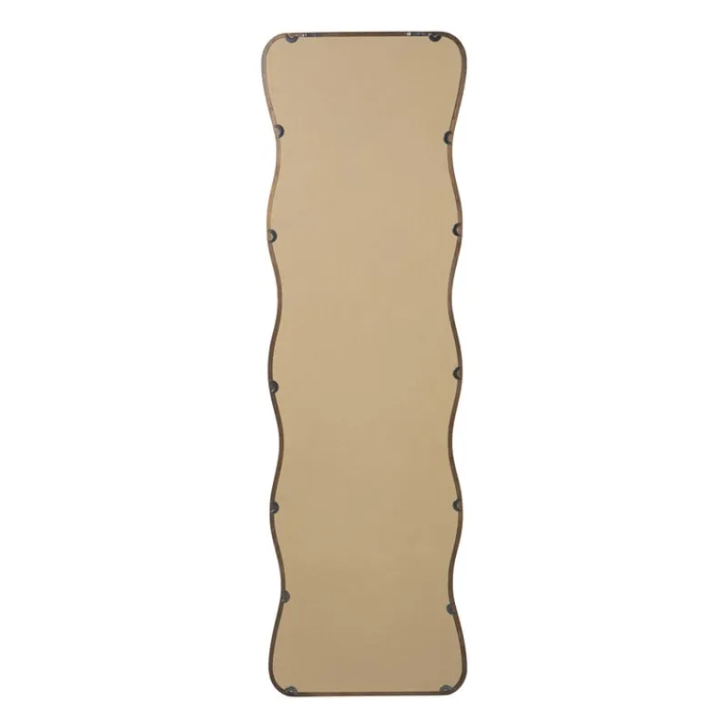 Xenos Passpiegels-Spiegel XL met golfrand - bruin - 165x50 cm