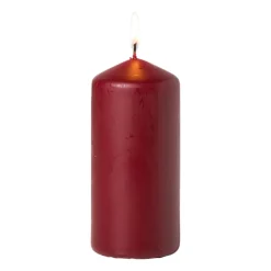Xenos Stompkaarsen-Stompkaars glad - bordeauxrood - ø6x13 cm