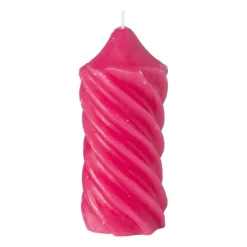 Xenos Stompkaarsen-Stompkaars twist - fuchsia - ø6x15 cm