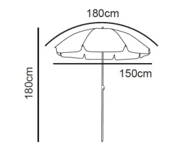 Xenos Parasols|Strandaccessoires-Strandparasol Tess - beige - ø150x180 cm