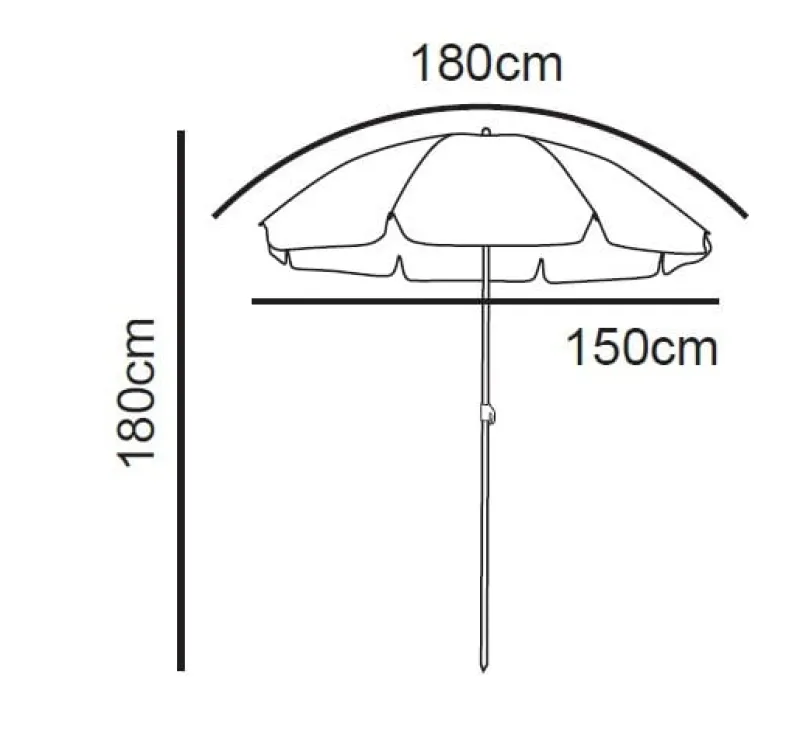 Xenos Parasols|Strandaccessoires-Strandparasol Tess - beige - ø150x180 cm