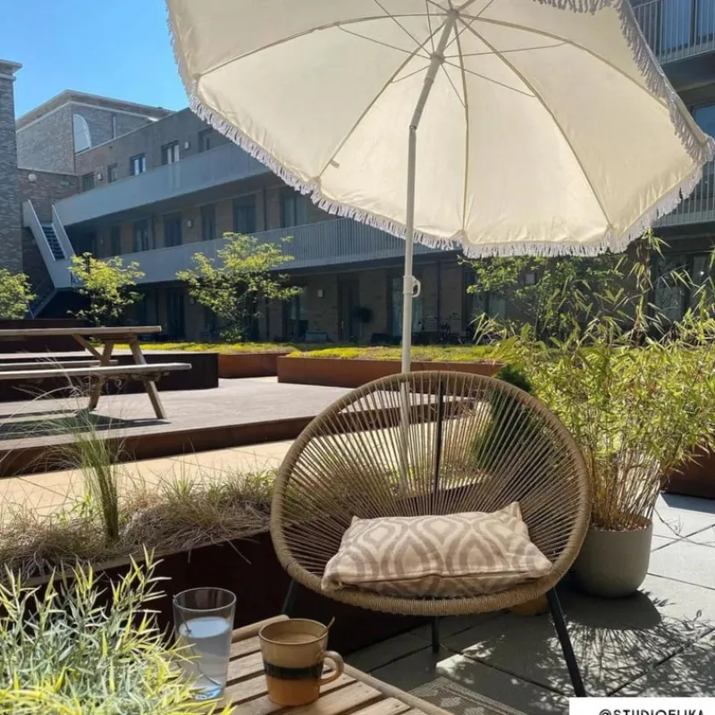 Xenos Parasols|Strandaccessoires-Strandparasol Tess - beige - ø150x180 cm