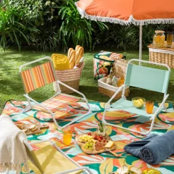 Xenos Parasols|Strandaccessoires-Strandparasol Tess - oranje - ø150x180 cm