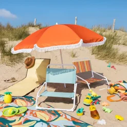Xenos Parasols|Strandaccessoires-Strandparasol Tess - oranje - ø150x180 cm
