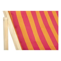 Xenos Strandaccessoires-Strandstoel streep - oranje/roze - 92x82x58 cm
