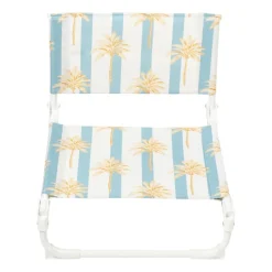 Xenos Strandaccessoires-Strandstoeltje palmboom - blauw/wit - 45x45x46 cm