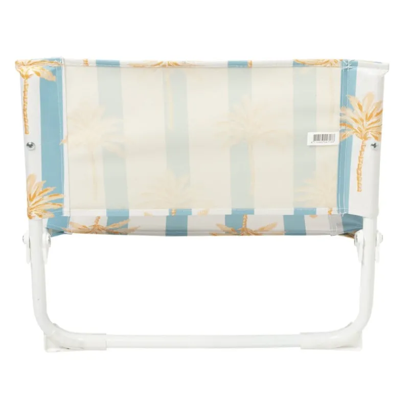 Xenos Strandaccessoires-Strandstoeltje palmboom - blauw/wit - 45x45x46 cm