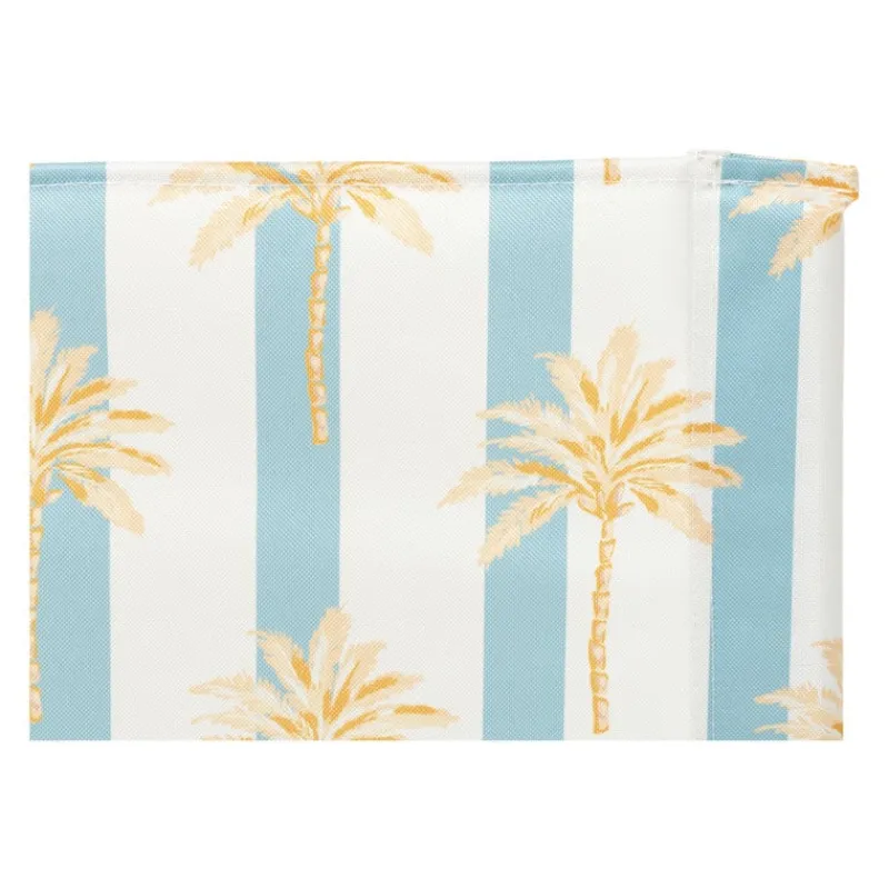 Xenos Strandaccessoires-Strandstoeltje palmboom - blauw/wit - 45x45x46 cm
