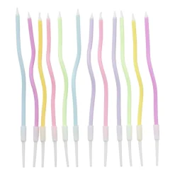 Xenos Taartkaarsjes-Taartkaarsjes gedraaid - set van 12 - ø3x15 cm
