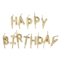 Xenos Taartkaarsjes-Taartkaarsjes happy birthday - goud