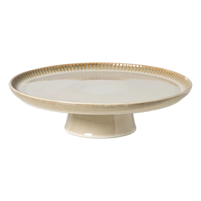 Xenos Kerst|Taartplateaus-Taartplateau Toscane - beige - ø30x8 cm