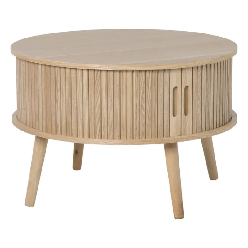 Xenos Salontafels|Kast Met Deuren-Tafel/kast Uppsala rond - naturel - ø60x40 cm