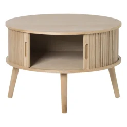 Xenos Salontafels|Kast Met Deuren-Tafel/kast Uppsala rond - naturel - ø60x40 cm