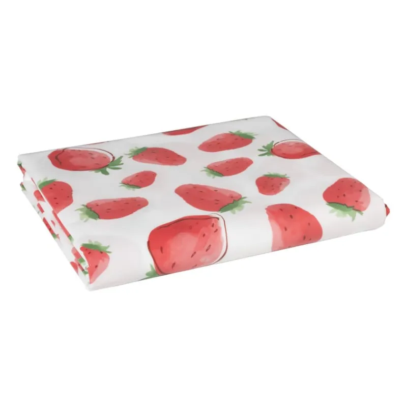 Xenos Tafelkleden-Tafelkleed aardbei - rood/wit - 150x220 cm