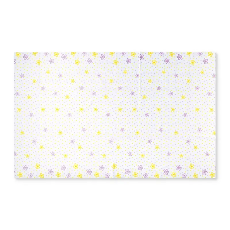 Xenos Tafelkleden-Tafelkleed bloem - wit/roze/geel - papier - 138x220 cm