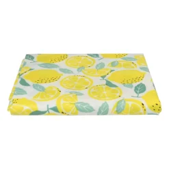 Xenos Tafelkleden-Tafelkleed citroen - geel/wit - 150x220 cm