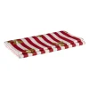 Xenos Kersttafelkleden-Tafelkleed strikjes en strepen - rood/wit - 138x220 cm