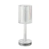 Xenos Kerstcadeaus|Tafellampen-Tafellamp kristal - multikleur - 8.5x8.5x24.5 cm